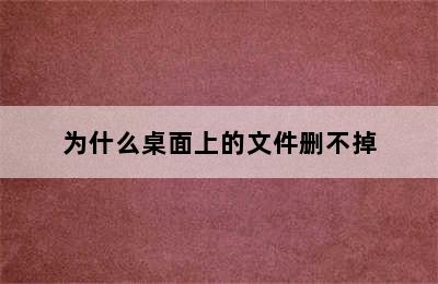 为什么桌面上的文件删不掉