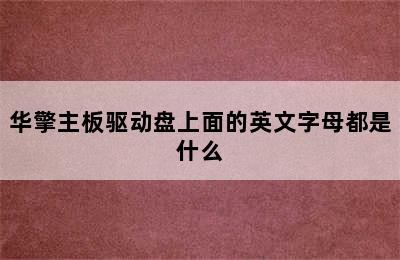 华擎主板驱动盘上面的英文字母都是什么