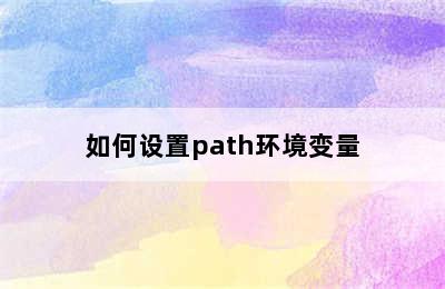 如何设置path环境变量