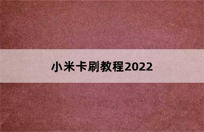 小米卡刷教程2022