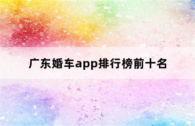 广东婚车app排行榜前十名