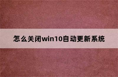 怎么关闭win10自动更新系统