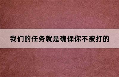 我们的任务就是确保你不被打的