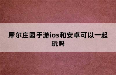 摩尔庄园手游ios和安卓可以一起玩吗