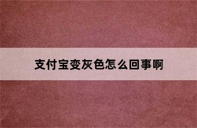 支付宝变灰色怎么回事啊