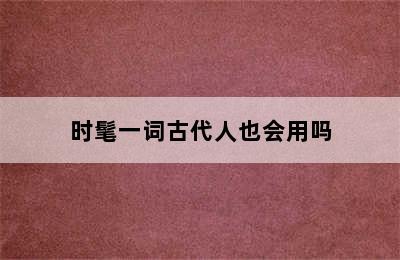 时髦一词古代人也会用吗