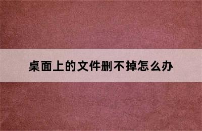 桌面上的文件删不掉怎么办