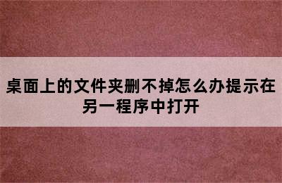 桌面上的文件夹删不掉怎么办提示在另一程序中打开