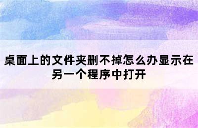 桌面上的文件夹删不掉怎么办显示在另一个程序中打开