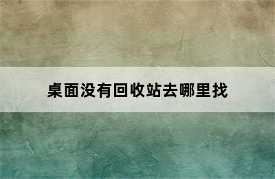 桌面没有回收站去哪里找