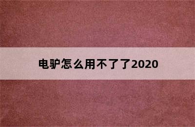 电驴怎么用不了了2020