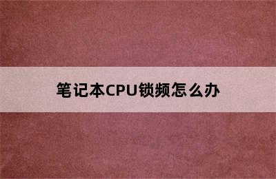 笔记本CPU锁频怎么办