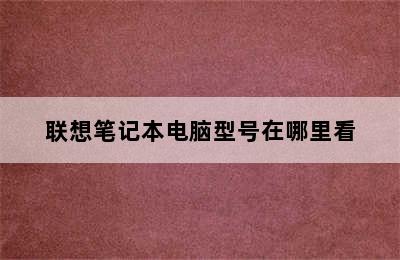 联想笔记本电脑型号在哪里看