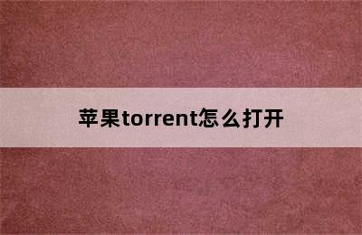 苹果torrent怎么打开