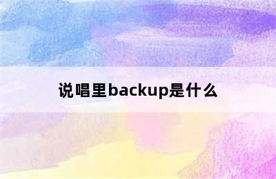 说唱里backup是什么